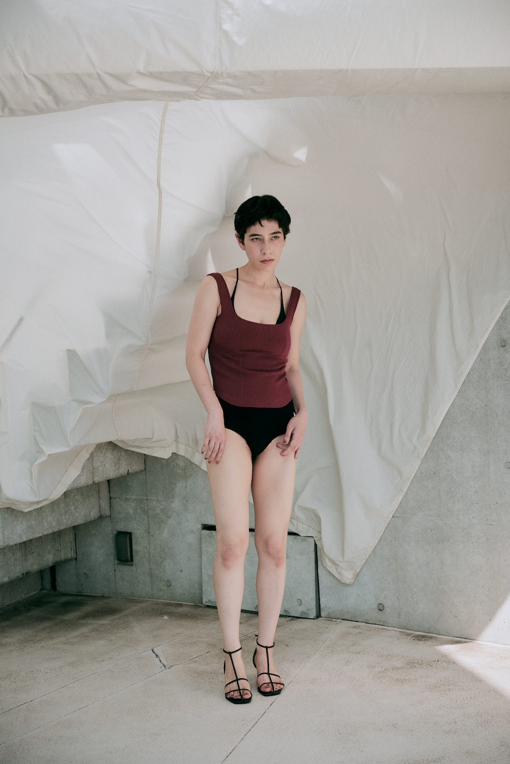 コットンシルクスクエアブラタンク NKGB02