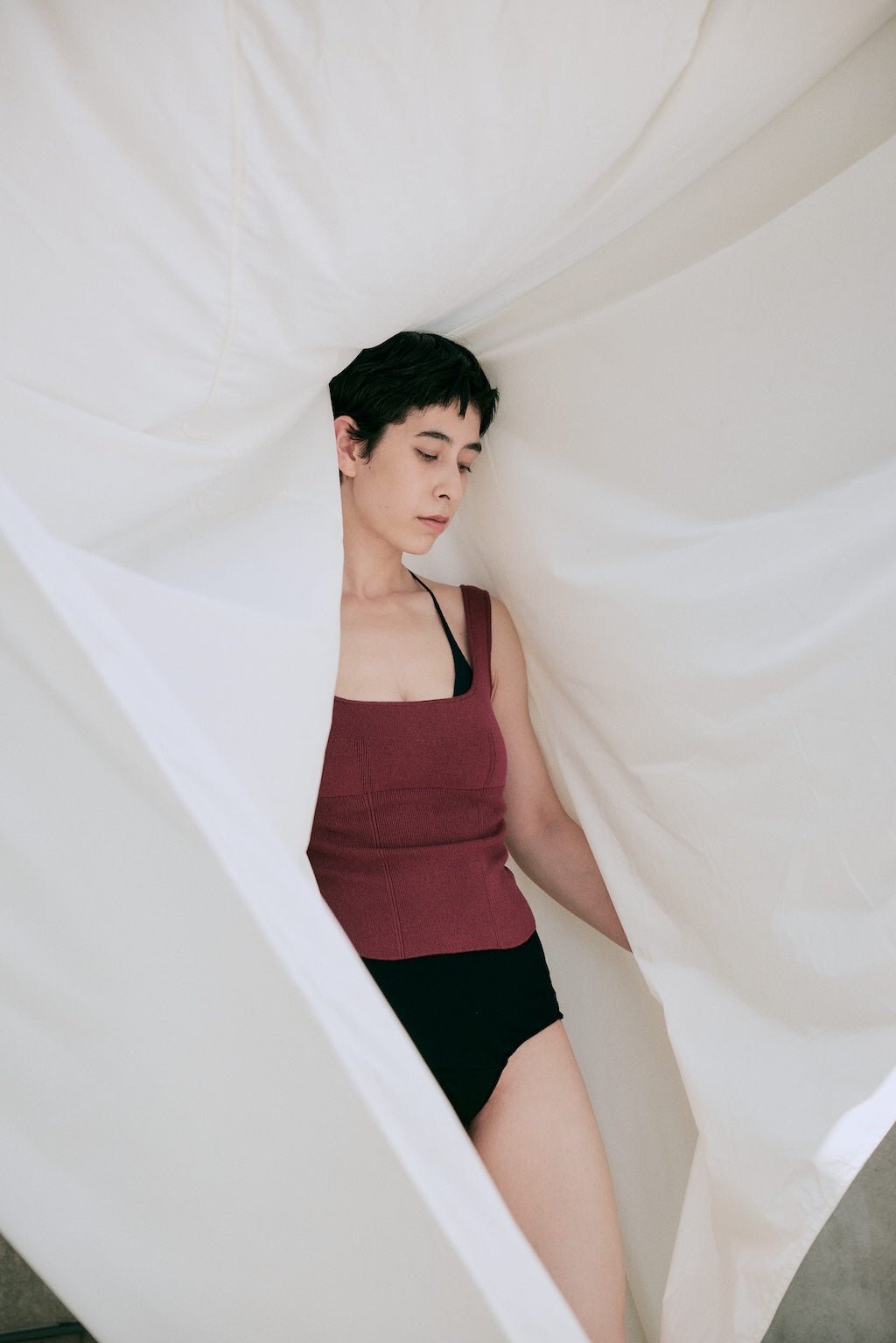 コットンシルクスクエアブラタンク NKGB02