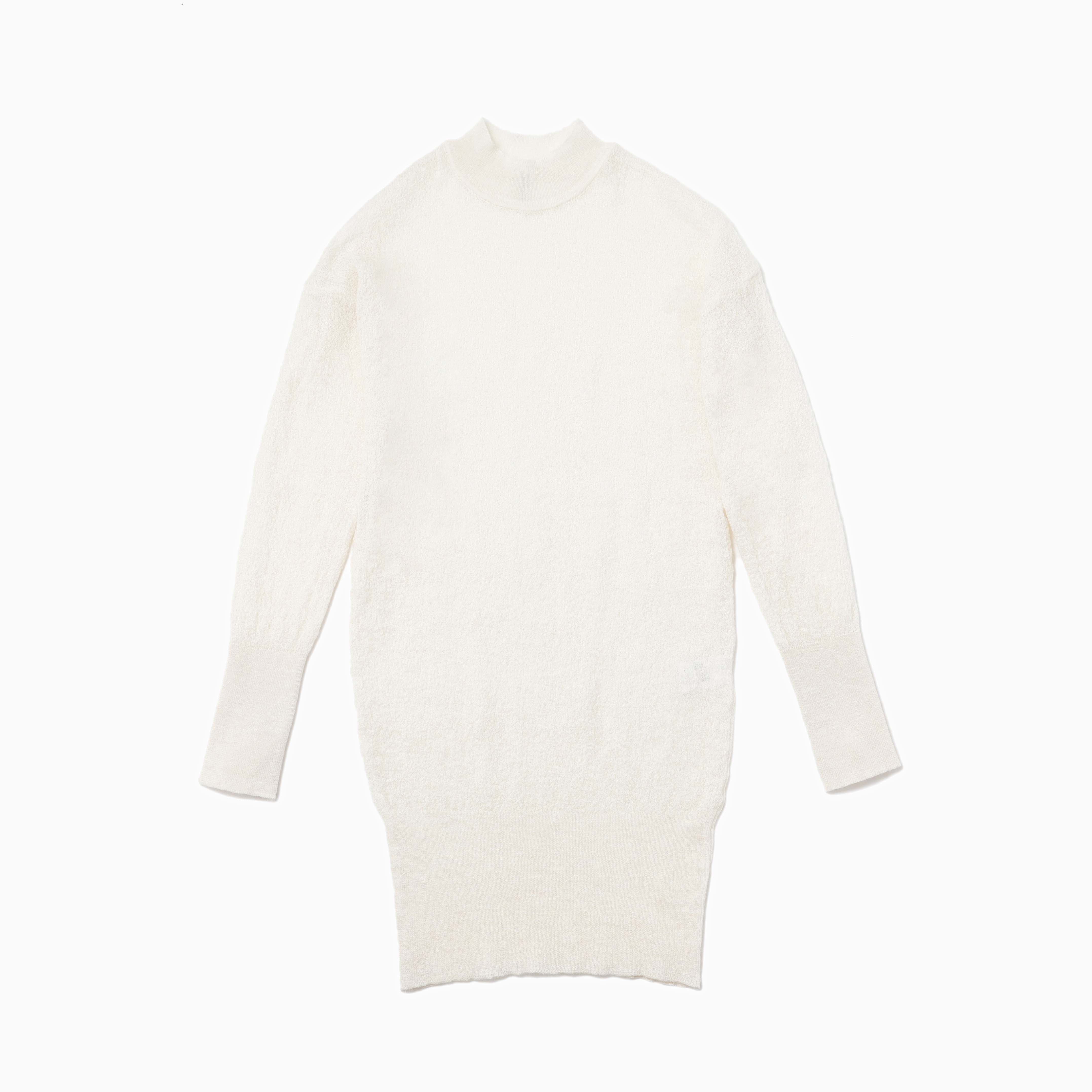 Sheer Knit Bottle Neck Sweater / Original mix Yarn : Cotton&Silk&Mohair