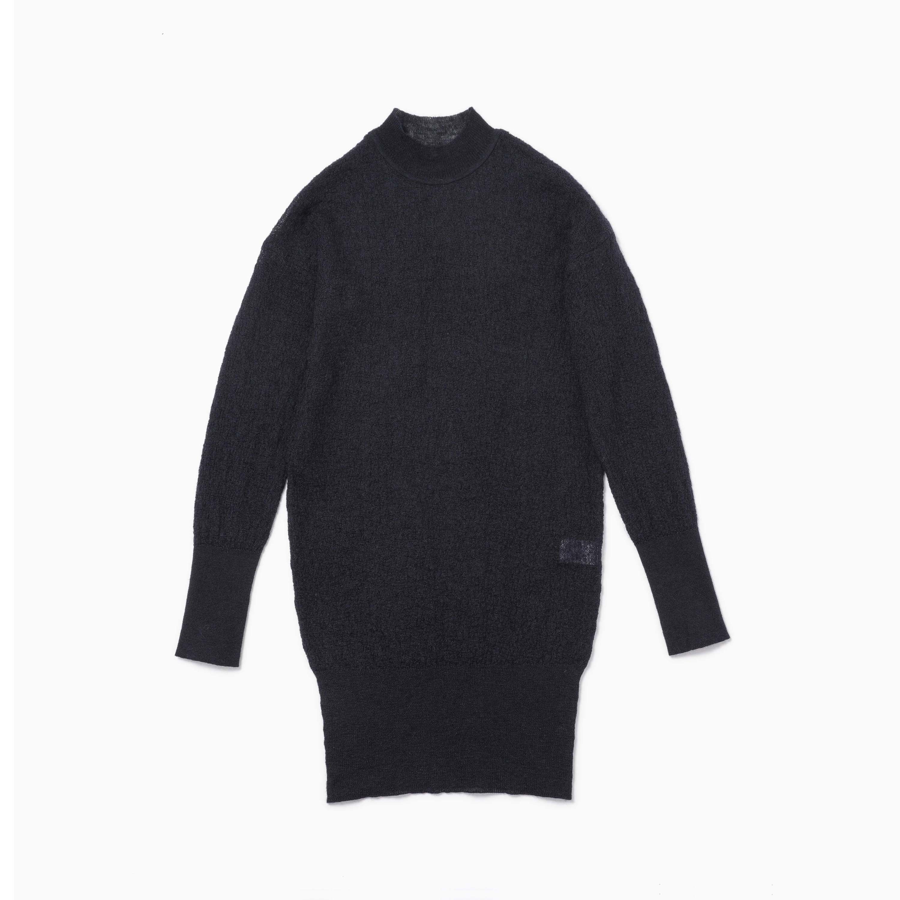 Sheer Knit Bottle Neck Sweater / Original mix Yarn : Cotton&Silk&Mohair