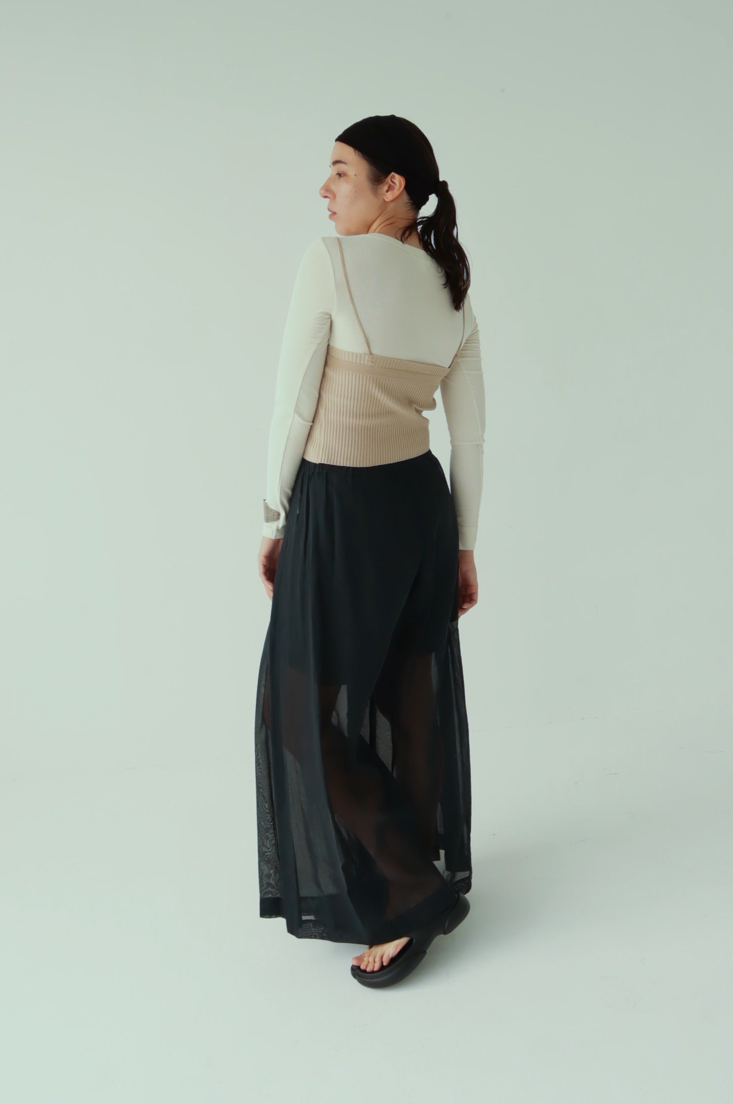 Cotton Organdy Wide Pants