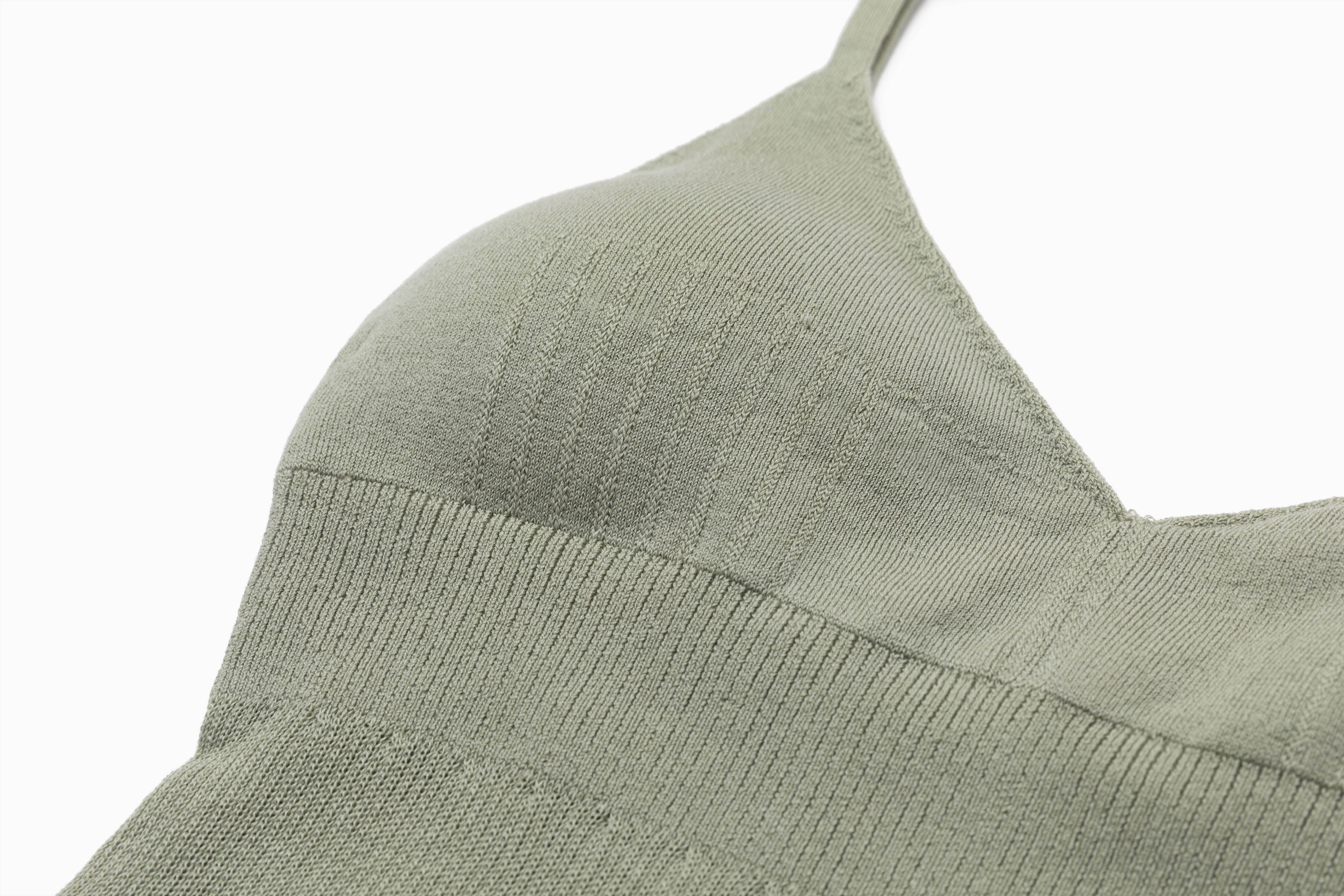 V Neck Knit Bra Tank  [ Classic ] Supima Cotton model