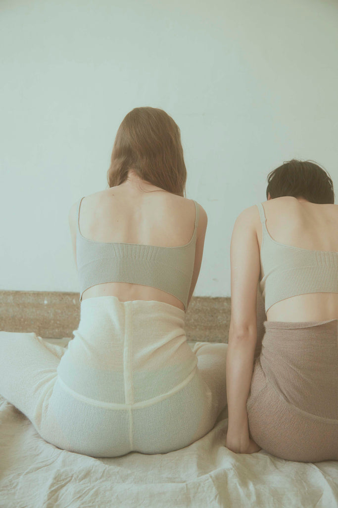 SHEER KNIT LEGGINGS PANTS